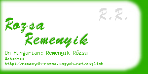 rozsa remenyik business card